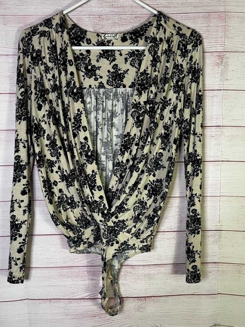 Free People Intimately Black And Cream Bodysuit Size XS